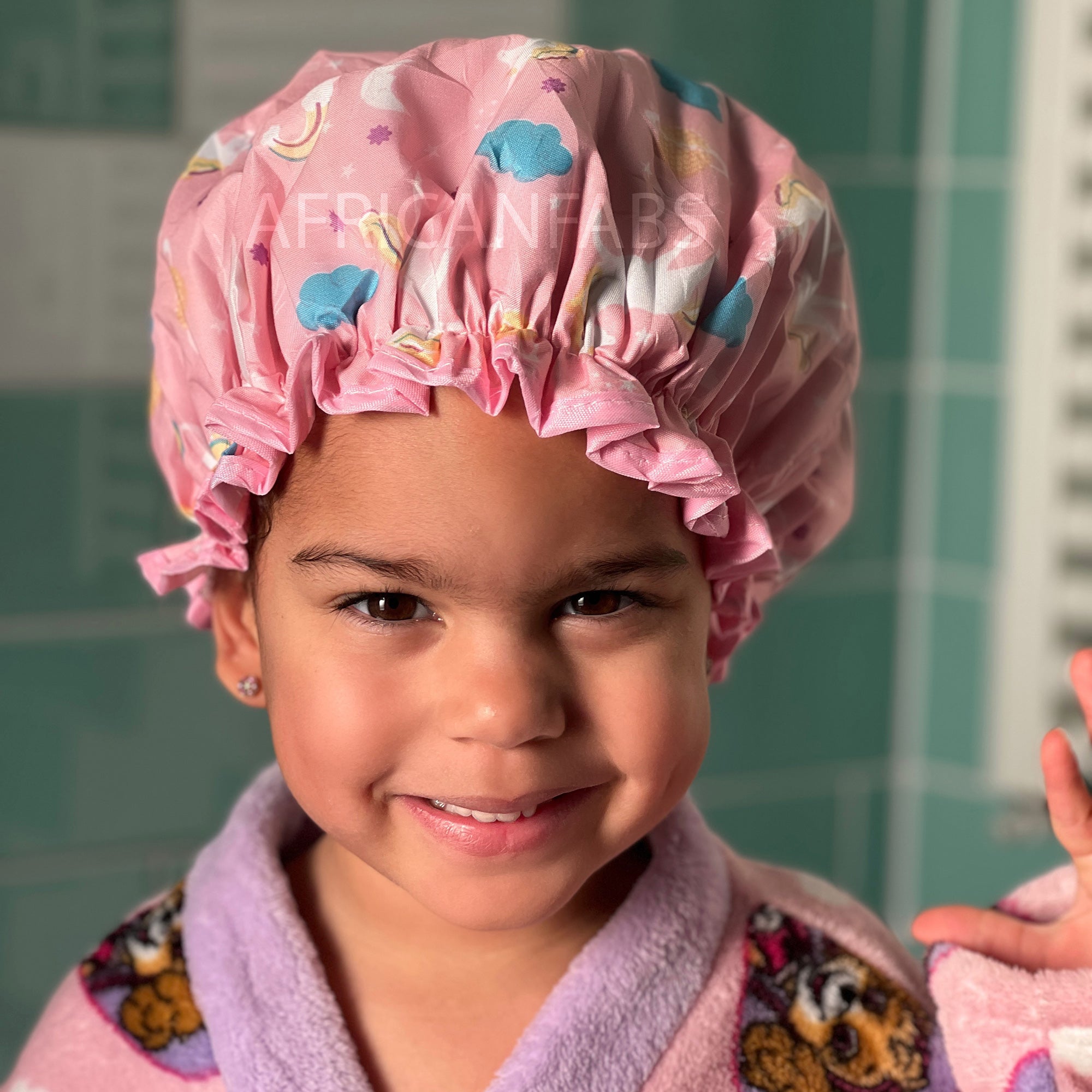Gorro de ducha para niños / Gorro de ducha para niños / Unicornio Rosa