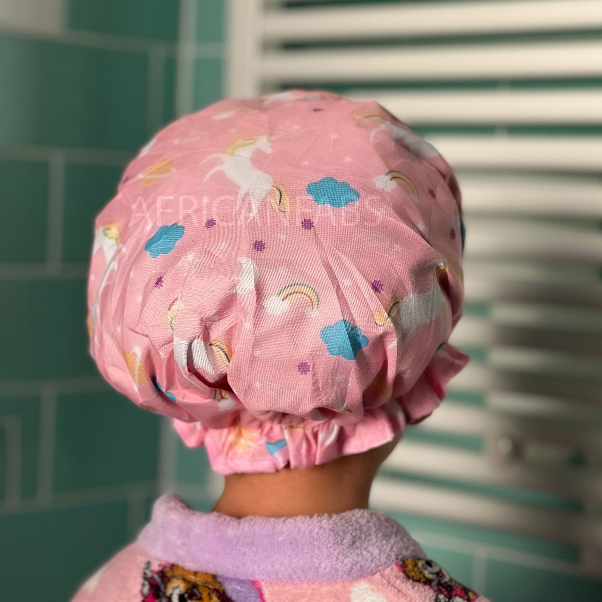 Gorro de ducha para niños / Gorro de ducha para niños / Unicornio Rosa