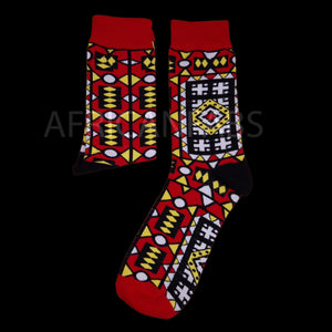 Calcetines africanos / Calcetines afro / Calcetines Samakaka - Rojo