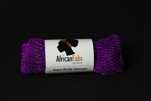 SET DE DUCHA - Gorro de ducha + red exfoliante africana / esponja violeta