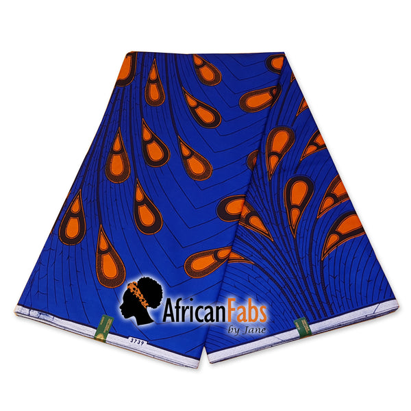 Cinta Africana - Bombilla eléctrica Azul / Naranja (Vlisco)