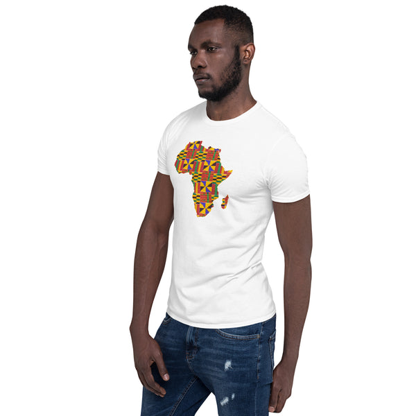 Camiseta Unisex - Continente africano en estampado kente D001 (Varios colores)