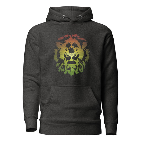 Sudadera con capucha - Unisex - Cabeza de león en colores panafricanos D021 (Sudadera con capucha en varios colores)