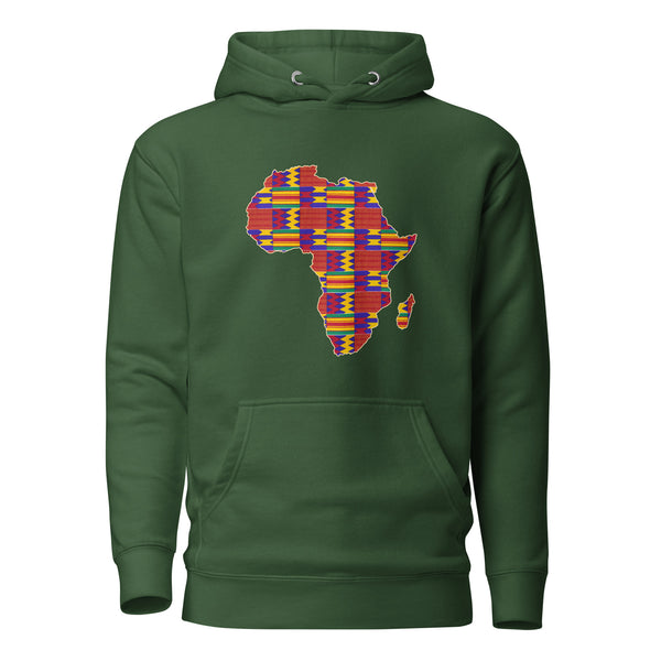 Sudadera - Unisex - Continente Africano en estampado Rojo Kente D002 (Sudadera con capucha en varios colores)