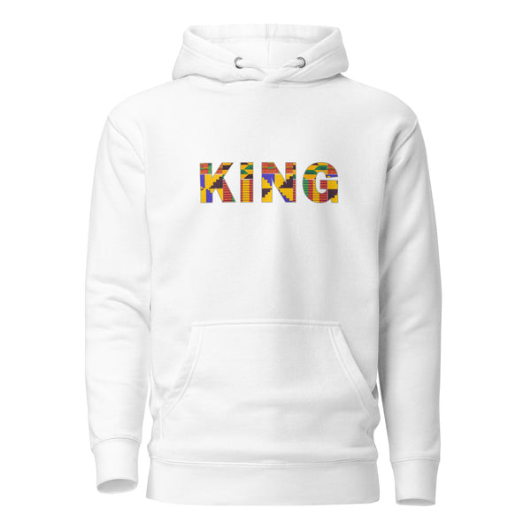 Sudadera con capucha - Unisex - KING in kente print D008 (Hoodie Black or White)